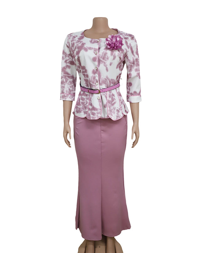 Women's Floral Two-Piece  Skirt Set
