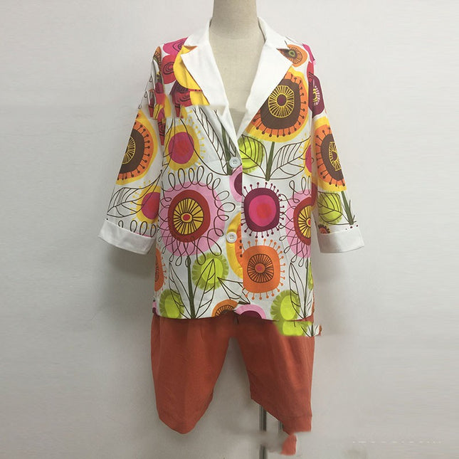 Women's Jacket & Shorts Two-Piece Casual Set – 5 Colors, S–5XL