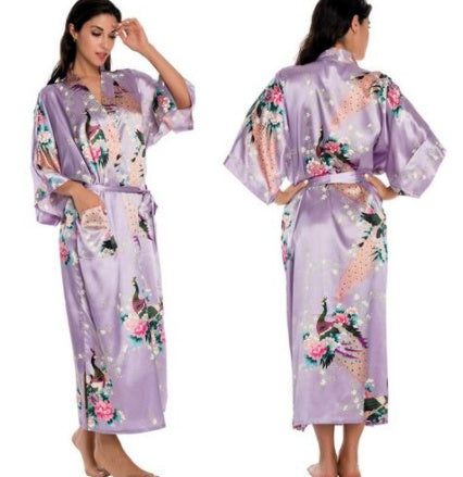 Silk Satin Floral Robe
