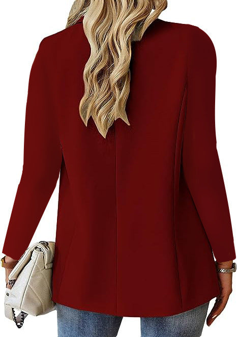 Women's Classic Lapel Blazer – Long Sleeve Suit Jacket