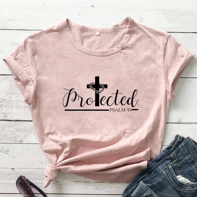 Women's Christian Inspirational Printed T-Shirt – Cotton, 14 Colors, Sizes S–3XL