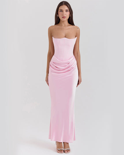 Backless Tube Top Maxi Dress | Sleeveless Evening Gown