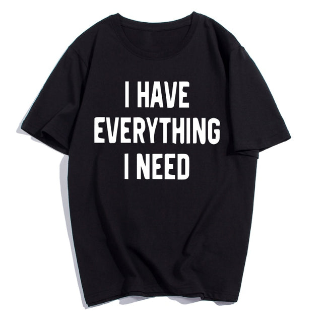 "Everything I Need" Couples Matching T-Shirt – His & Hers, Black or White, Sizes S–3XL