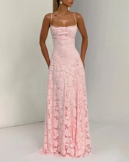 Women's Backless Lace-Up Sling Dress – Sexy High-Waist Sleeveless | Prom & Party | 5 Colors