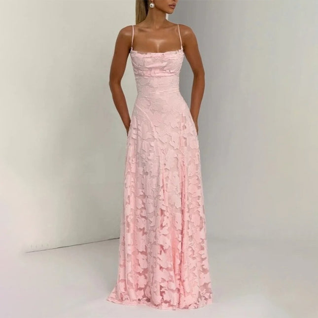 Women's Backless Lace-Up Sling Dress – Sexy High-Waist Sleeveless | Prom & Party | 5 Colors