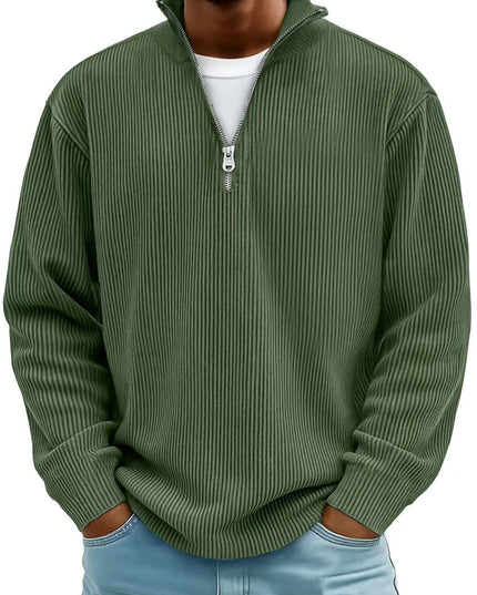 Men's Quarter Zip Stand Collar Sweatshirt – Warm Casual Pullover | 10 Colors | S–5XL