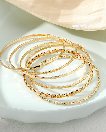 Bohemian Gold Chain Bracelet Set – 6-Piece Stacked Jewelry
