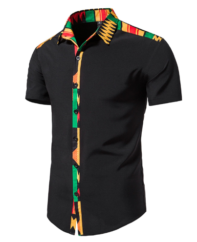 Men's 100% Cotton Printed Short Sleeve Shirt – 13 Prints, Sizes S–XXL