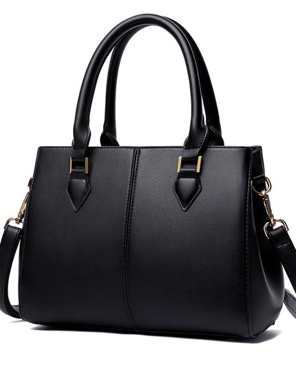 Women's Large-Capacity  Leather Crossbody Shoulder Bag – Soft, Structured, Khaki & Black