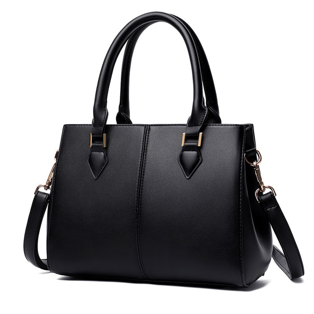 Women's Large-Capacity  Leather Crossbody Shoulder Bag – Soft, Structured, Khaki & Black