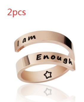 Titanium Steel Open Ring Set – Adjustable Stackable Rings | Silver & Rose Gold | 2–8 Piece Sets