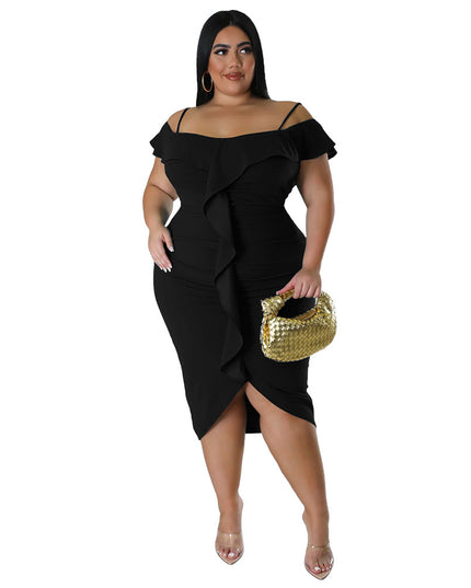 High Waist A-Line Midi Dress | Raglan Sleeve Everyday Dress