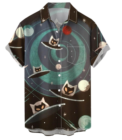 Men's 100% Cotton Printed Short Sleeve Shirt – 13 Prints, Sizes S–XXL
