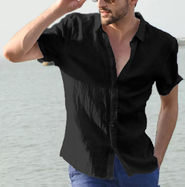 Men's Short-Sleeve Button-Up Shirt – Lightweight Summer Essential