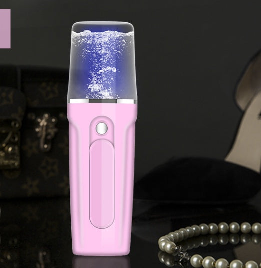 Nano Mist Facial Sprayer with 2200mAh Power Bank – Deep Hydration, 26ml, Pink & White