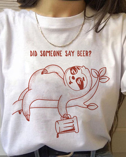 Women's Sloth Kawaii Graphic T-Shirt – 10 Cute Styles, Sizes S–3XL