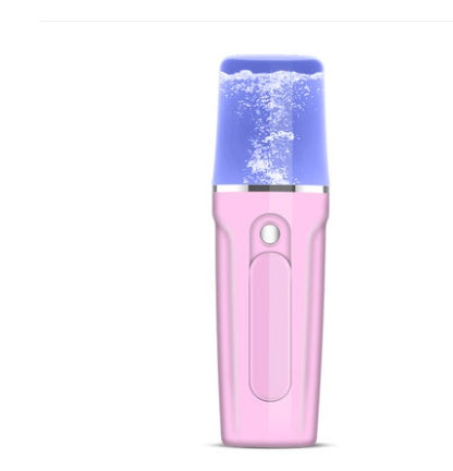 Nano Mist Facial Sprayer with 2200mAh Power Bank – Deep Hydration, 26ml, Pink & White