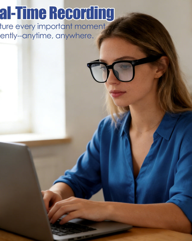 AI Smart Glasses – 1080P Camera, Voice Assistant, 139-Language Translation & Open-Ear Audio