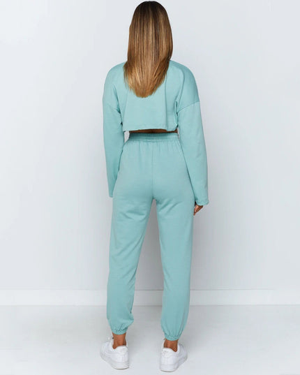 Women's Casual 2-Piece Fleece Tracksuit Set