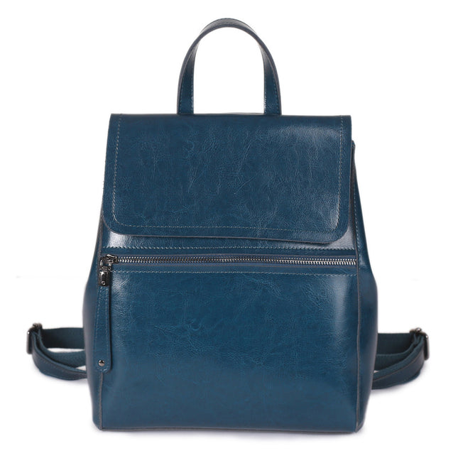 Luxury Oil Waxed Leather Ladies Vintage Backpack
