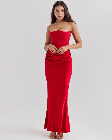 Backless Tube Top Maxi Dress | Sleeveless Evening Gown