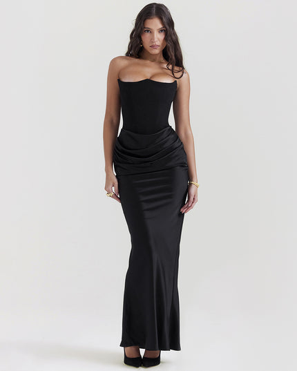 Backless Tube Top Maxi Dress | Sleeveless Evening Gown
