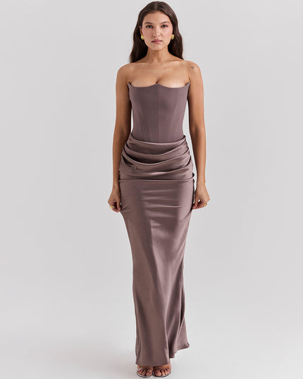 Backless Tube Top Maxi Dress | Sleeveless Evening Gown