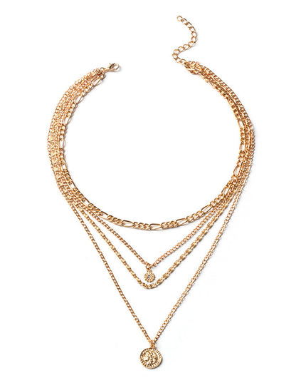 Layered Coin Necklace – Chunky Gold & Silver Chain | Women's Jewelry