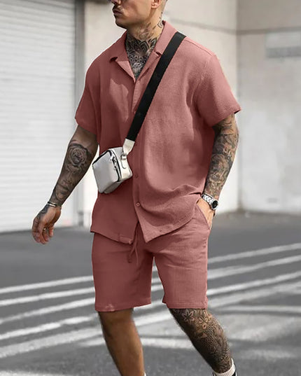 Men's Cotton Polo Shirt & Shorts Set – Casual 2-Piece Summer Suit | 5 Colors | S–XXXL