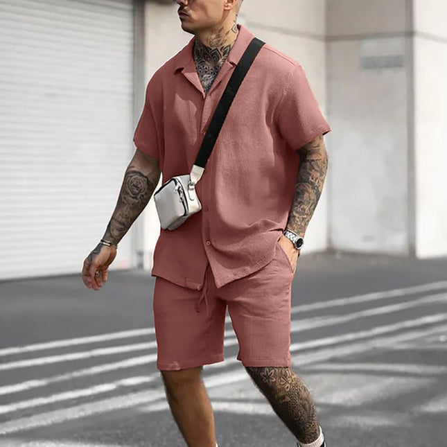 Men's Cotton Polo Shirt & Shorts Set – Casual 2-Piece Summer Suit | 5 Colors | S–XXXL
