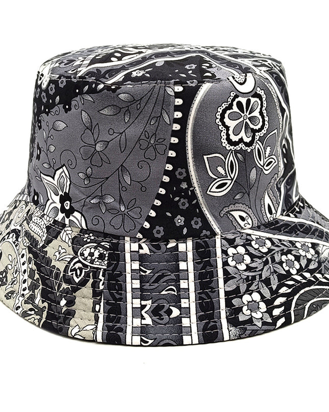 Reversible Paisley Bucket Hat – Double-Sided, Sun Protection, 6 Colors