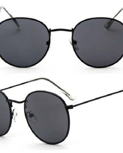 Retro Round Sunglasses for Women – Metal Frame, 14 Color Combos