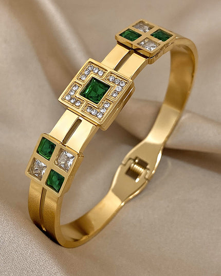 Women's Diamond Titanium Steel Bracelet – Light Luxury Style