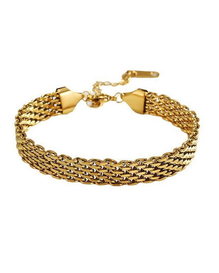 Geometric Chain Bracelet | Gold & Silver Titanium Steel Jewelry for Women