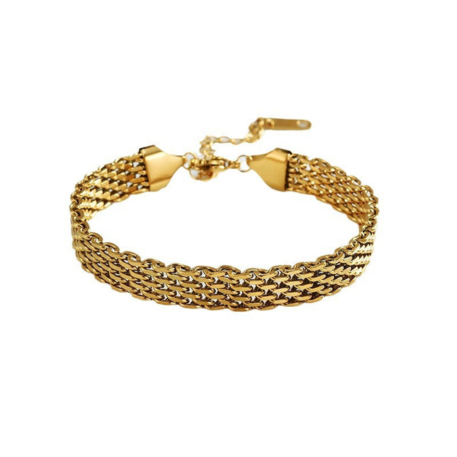 Geometric Chain Bracelet | Gold & Silver Titanium Steel Jewelry for Women