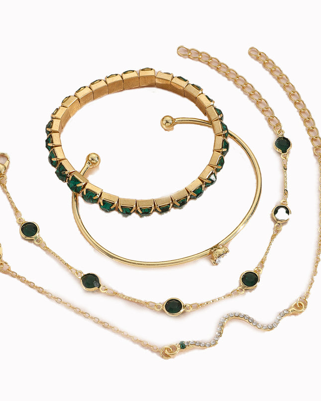Snake-Motif Stretch Bracelet Set | 4-Piece Stacking Jewelry for Women