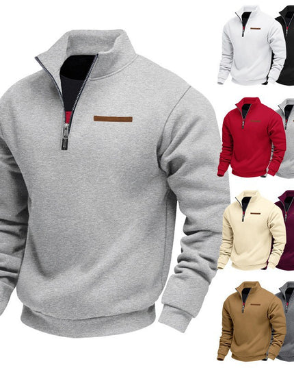 Men's Slim-Fit Fleece-Lined Pullover Sweatshirt – 8 Colors, S–3XL
