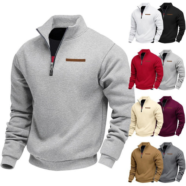 Men's Slim-Fit Fleece-Lined Pullover Sweatshirt – 8 Colors, S–3XL