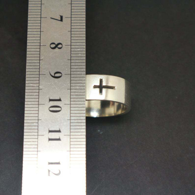 Cross Design Stainless Steel Couple Ring