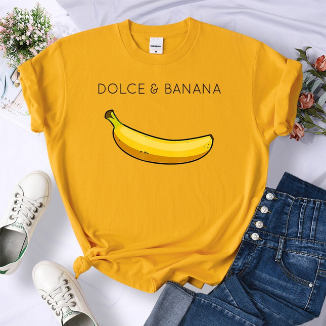 Dolce Banana Anime Graphic T-Shirt – 8 Colors, Sizes XS–4XL