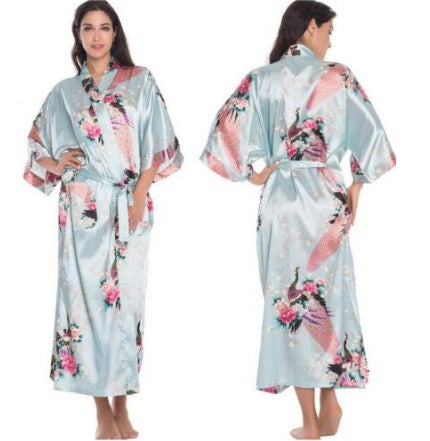 Silk Satin Floral Robe