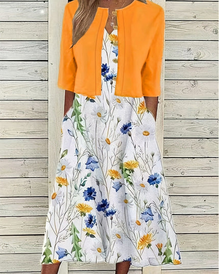 Women's  Flared Dress Suit – 3D Pattern, 11 Colors, S–5XL