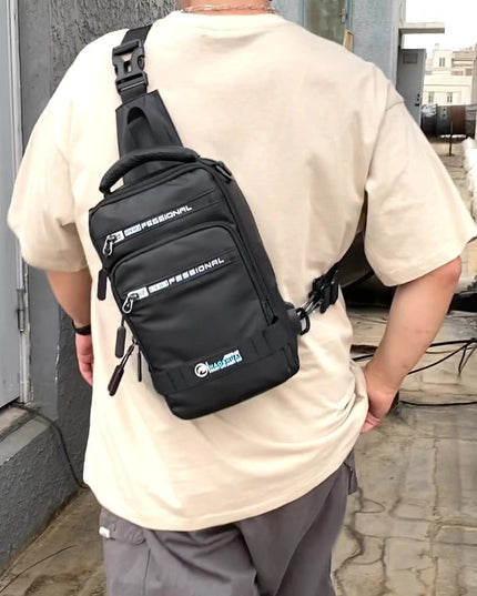 Multifunction Bags For Men Nylon Backpack Crossbody Shoulder Bag With USB Charging Port Chest Bags Pack