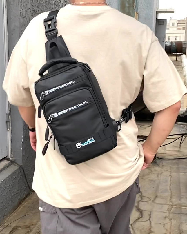 Multifunction Bags For Men Nylon Backpack Crossbody Shoulder Bag With USB Charging Port Chest Bags Pack