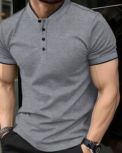 Men's Striped Casual Short-Sleeve Top – 16 Colors, S–2XL