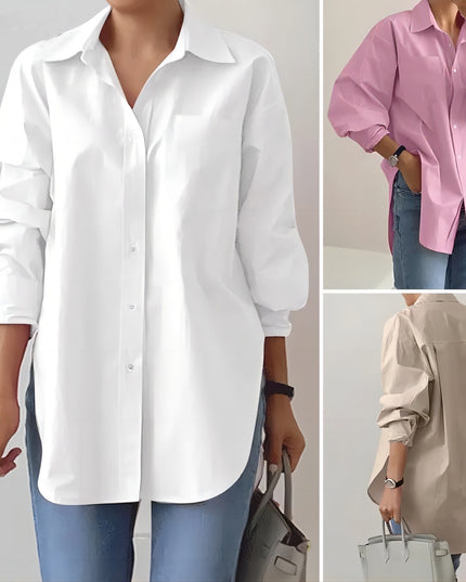 Split-Neck Long-Sleeve Shirt