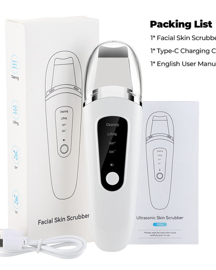 Ultrasonic Facial Beauty Device – 4-in-1 Deep Cleansing, Ion Therapy & Blackhead Removal