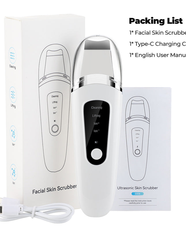 Ultrasonic Facial Beauty Device – 4-in-1 Deep Cleansing, Ion Therapy & Blackhead Removal
