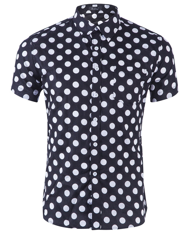 Men's 100% Cotton Printed Short Sleeve Shirt – 13 Prints, Sizes S–XXL