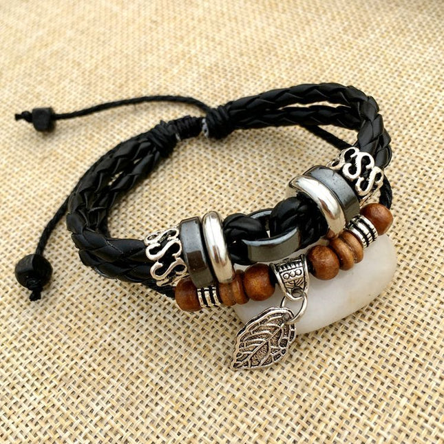 Men's Cross Stud Braided Leather Bracelet – Punk & Faith Style | Brown & Black | 6 Designs